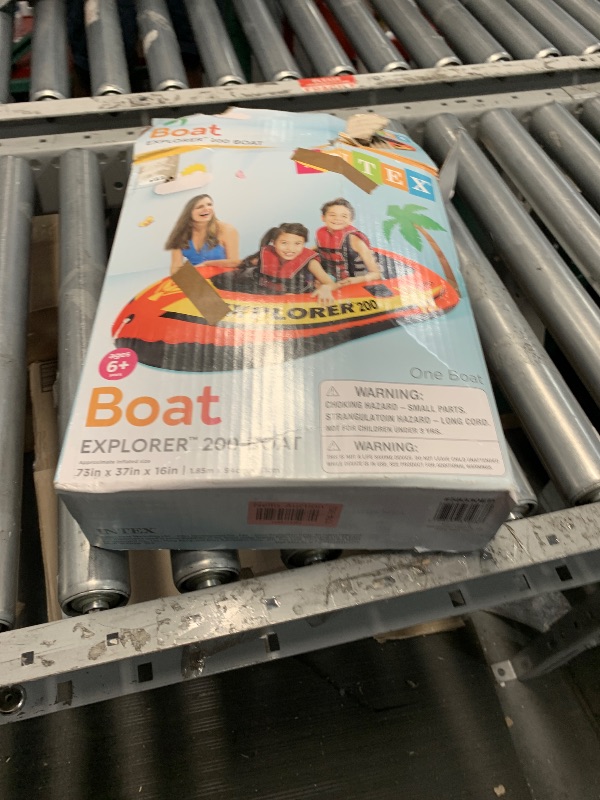Photo 1 of (bottom is separating)(sold for parts)(repair) INTEX 58330EP Explorer 200 Inflatable Boat: Dual Air Chambers – Welded Oar Locks – Grab Rope – 2-Person – 210lb Weight Capacity