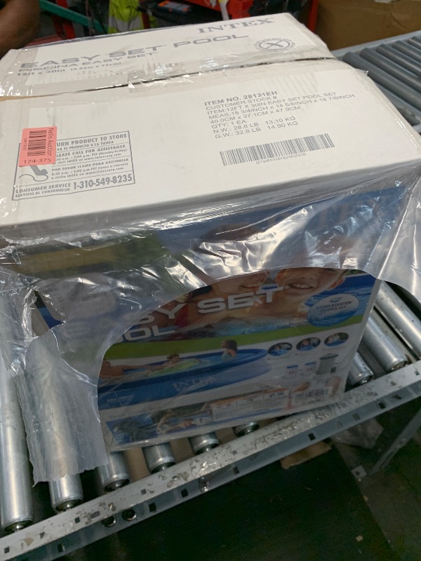 Photo 1 of INTEX 28131EH Easy Set Inflatable Swimming Pool Set: 12ft x 30in – Includes 530 GPH Cartridge Filter Pump – Puncture-Resistant Material – 1485 Gallon Capacity – 23in Water Depth