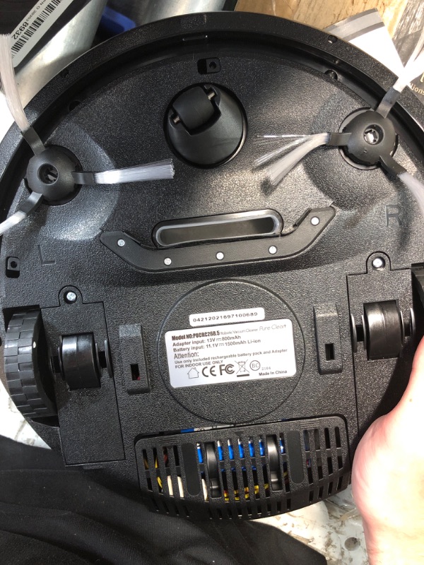 Photo 1 of (PARTS) (MISSING POWER CORD) (SIGNS OF USE) SereneLife Pure Clean Robot Vacuum Cleaner - Upgraded Lithium Battery 90 Min Run Time - Automatic Bot Self Detects Stairs Pet Hair Allergies Friendly Robotic Home Cleaning for Carpet Hardwood Floor