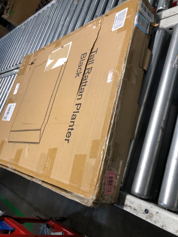Photo 1 of (defective)(sold for parts) LEWIS&WAYNE Tall Planters for Outdoor Plants Handmade Wicker Large Rectangular Block Planter Box with Removable Liners