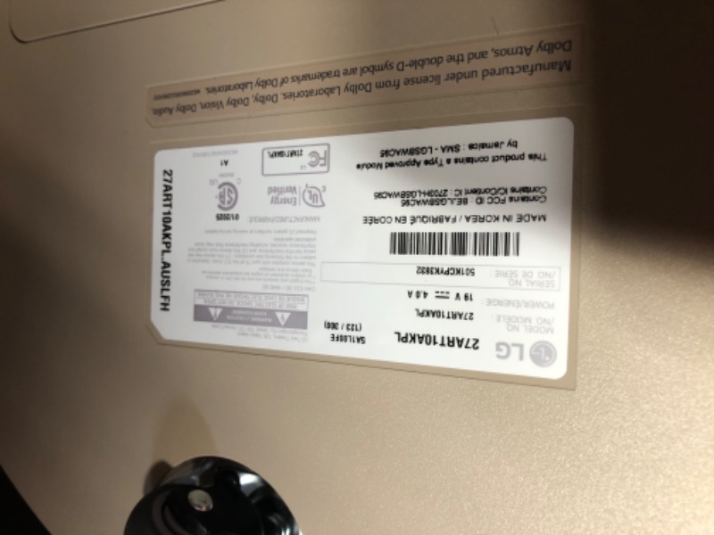 Photo 7 of *** missing power cords*** LG 27-Inch Class StanbyMe 1080p-Portable Touch-Screen-Monitor 27ART10AKPL, Built-in Battery, Full Swivel Rotation, 60Hz Refresh Rate, Calming Beige