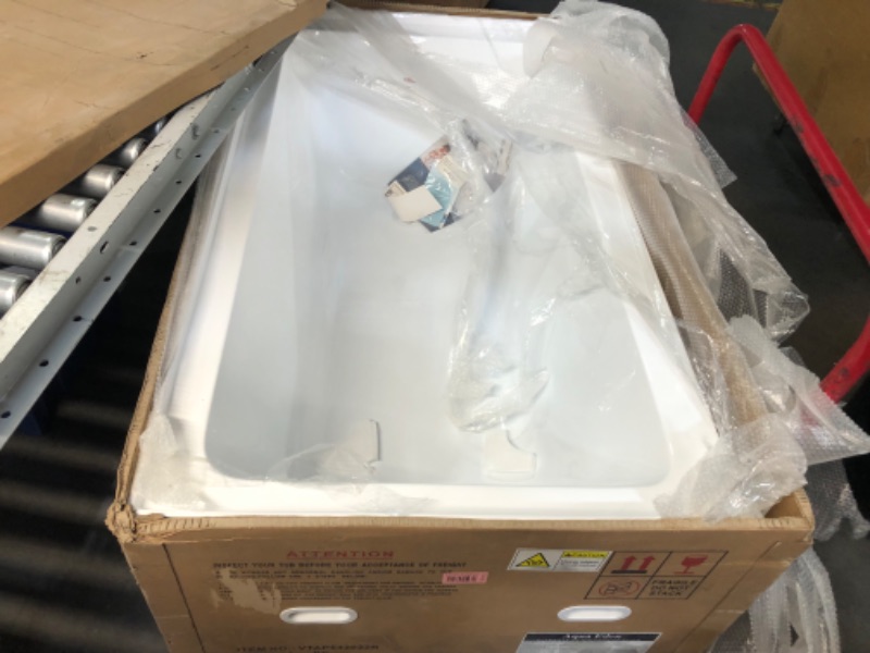 Photo 1 of  Carissa 60" Free Standing Acrylic Soaking Tub with Center Drain, Drain Assembly, and Overflow