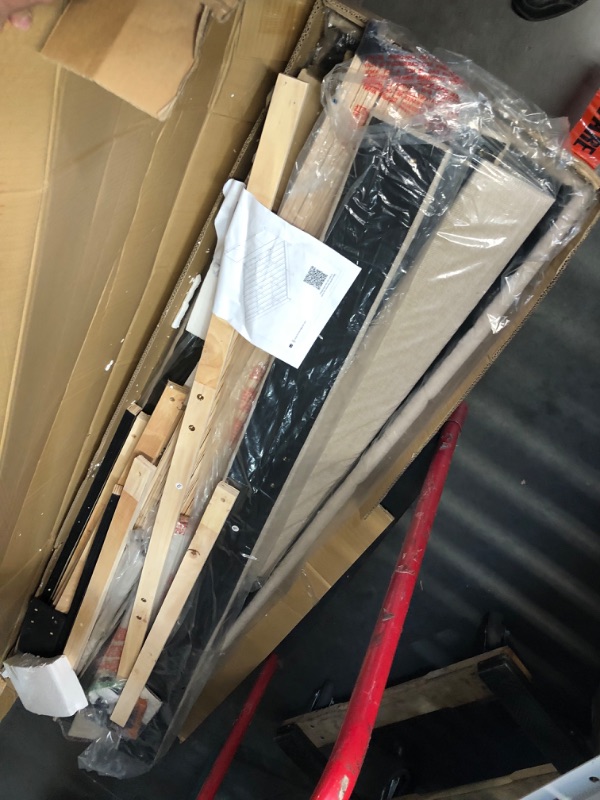 Photo 1 of ***INCOMPLETE - MISSING HARDWARE AND OTHER PARTS***
Novilla King Size Bed Frame with Adjustable Headboard Platform King Bed Frame Linen Fabric Upholstered Headboard, No Box Spring Needed, Noise-Free, Wooden Slats Support, Easy Assembly, Beige