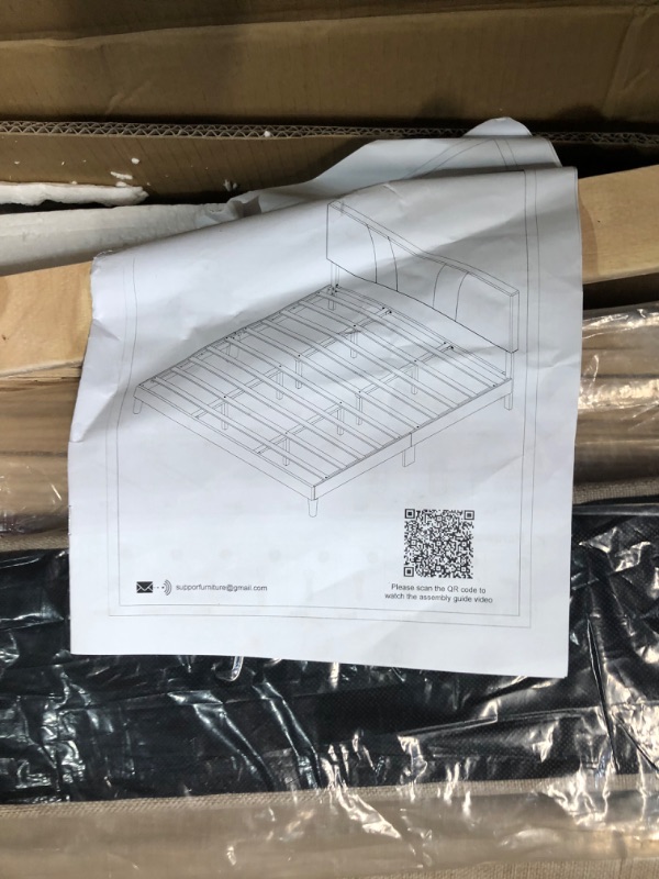 Photo 1 of ***INCOMPLETE - MISSING HARDWARE AND OTHER PARTS***
Novilla King Size Bed Frame with Adjustable Headboard Platform King Bed Frame Linen Fabric Upholstered Headboard, No Box Spring Needed, Noise-Free, Wooden Slats Support, Easy Assembly, Beige