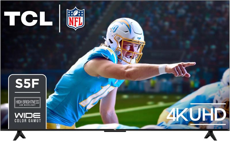 Photo 1 of ****DOES NOT TURN ON****TCL 65-Inch Class S5 UHD 4K LED Smart TV with Fire TV (65S551F, 2024 Model), Dolby Vision, HDR PRO+, Dolby Atmos, Alexa Built-in with Voice Remote, Apple AirPlay 2 Compatibility, Streaming Television
