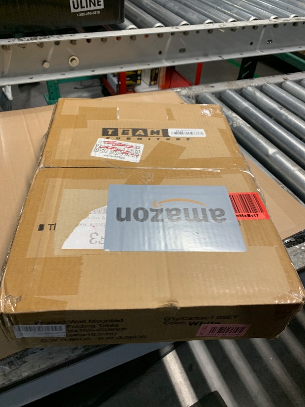 Photo 1 of TEAMIX Wall Mounted Folding Table, Floating Desk for Small Spaces Laundry Shelf with Heavy Duty Brackets Floating Desk for Garage, Utility Room, Kitchen, Laundry Room