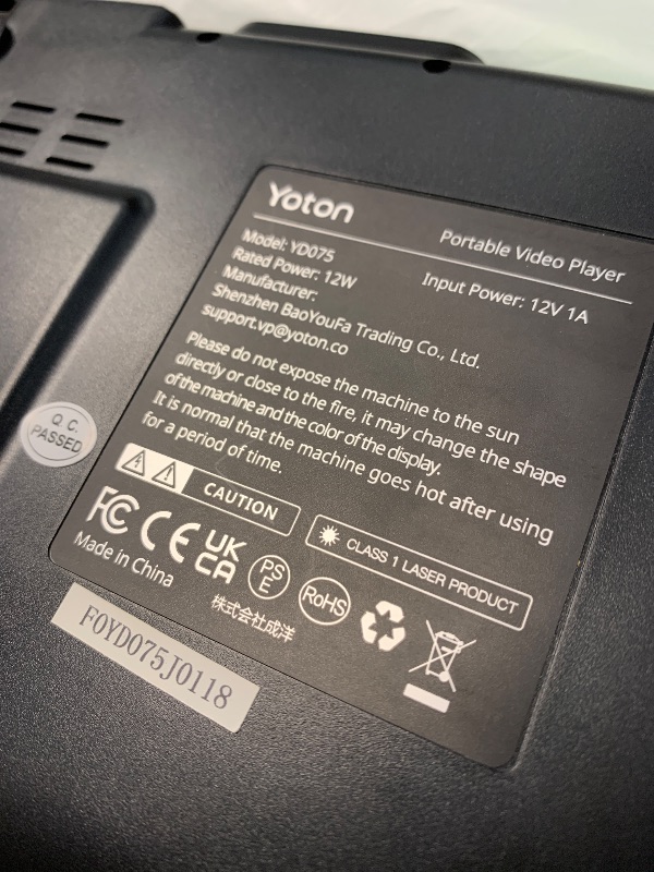 Photo 1 of (see images) YOTON 9.5" Portable DVD Player for Kids and Car, 7.5" Swivel HD Screen, Upgraded Dual Speakers, 6-Hour Working Time