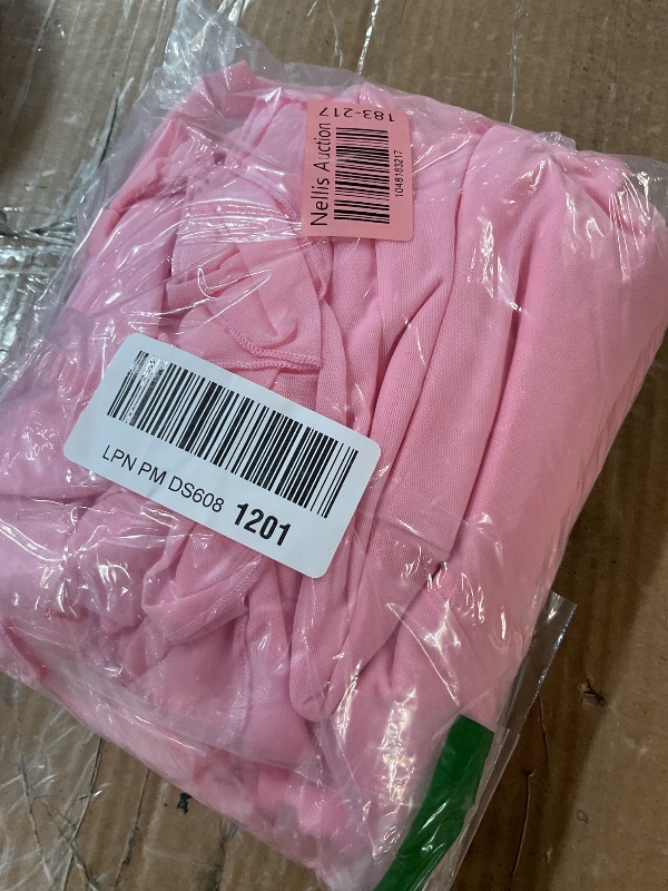Photo 1 of (used/fair) 9bagged) PRETTYGARDEN Women's Summer Long Formal Wedding Guest Dress Sleeveless Ruffle Cocktail Party Maxi Bodycon Dresses (Pink,Medium)
