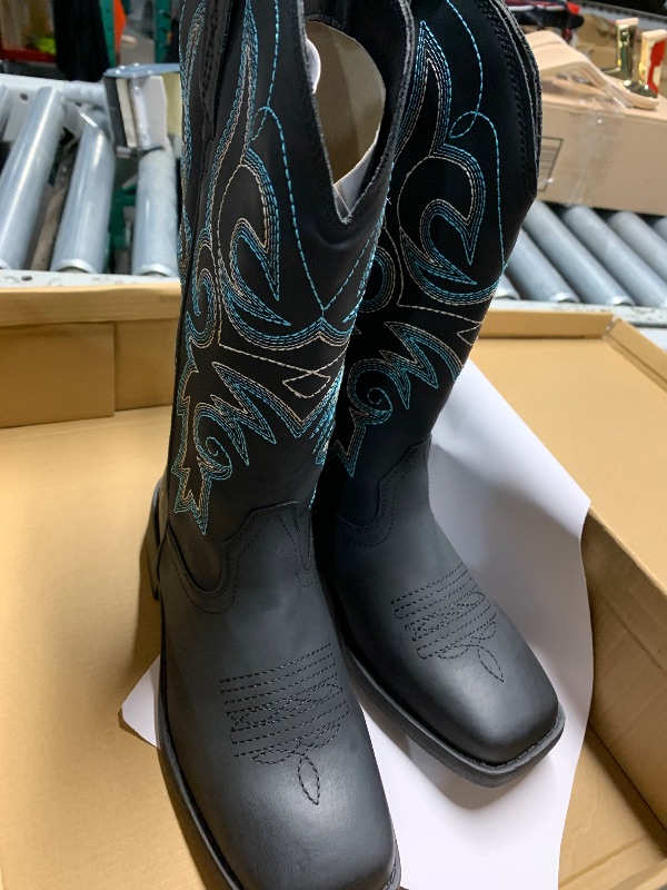 Photo 1 of (see all images) J's.o.l.e Women's Western Cowgirl Boots Square Toe Cowboy Embroidered Mid Calf Black US Size 6