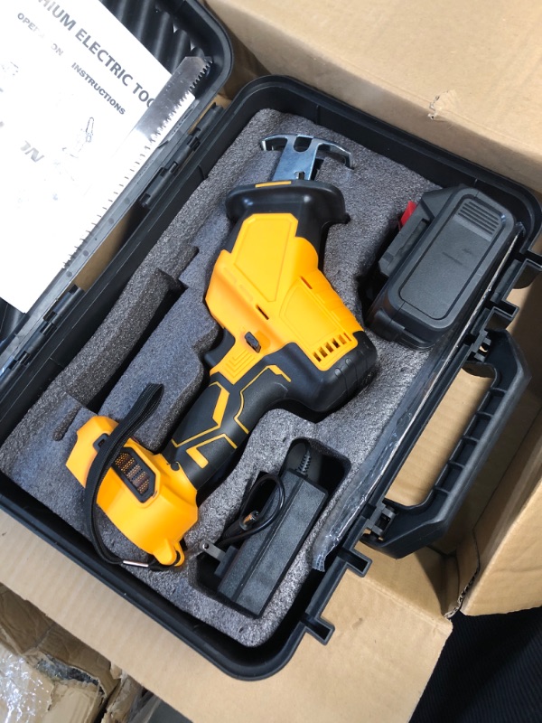 Photo 1 of (USED/FAIR) Brushless Motor Electric Meat and Bone Saw, 3000mAh Handheld Butchering Tool with ?3 Upgraded Blades?- Home Butcher Saw Kit with 1 toolbox, 1 Battery