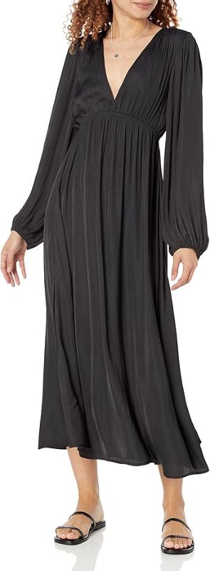 Photo 1 of  The Drop Women's Shelly Deep V-Neck Long-Sleeve Maxi Dress L