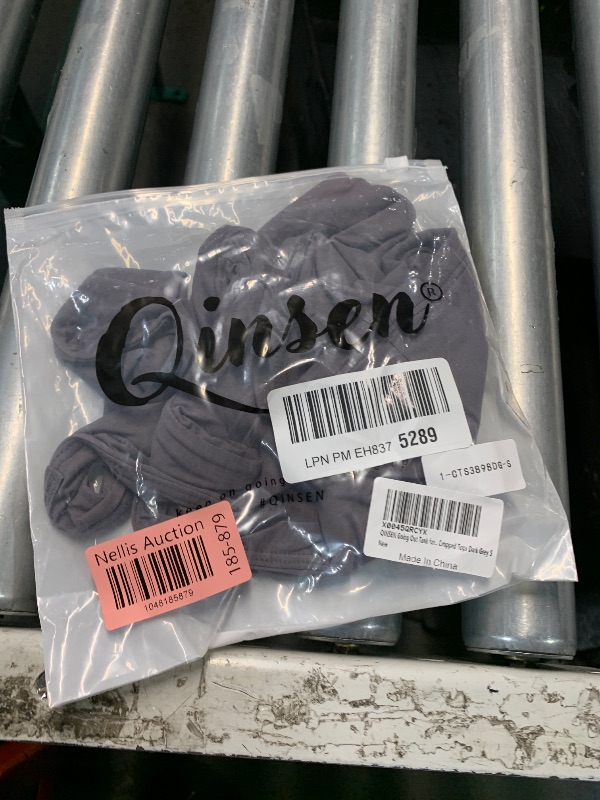 Photo 1 of (SMALL) (BAGGED) QINSEN Going Out Tank for Women Sleeveless Open Back Trendy Cropped Tops Dark Grey S