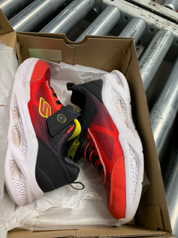 Photo 1 of ***(MAJOR DAMAGE/ SEE NOTES)***Skechers Boy's Meteor-Lights-Krendo Sneaker, Red/Black, 13 Little Kid