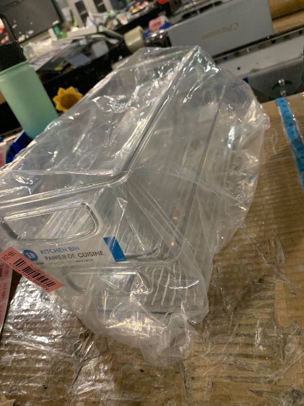 Photo 1 of iDesign Plastic Stackable Pantry Bin - Organizer Bin with Handles for Cabinets or Fridge - Set of 2 - Clear