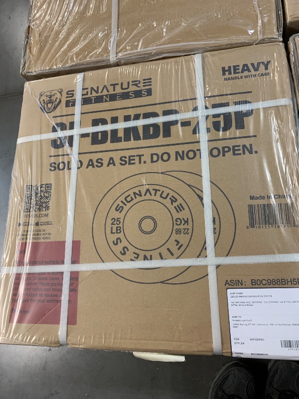 Photo 1 of ***FACTORY SEALED***Fitvids 2" Olympic Bumper Plate Weight Plates with Steel Hub, 25LB, Pair