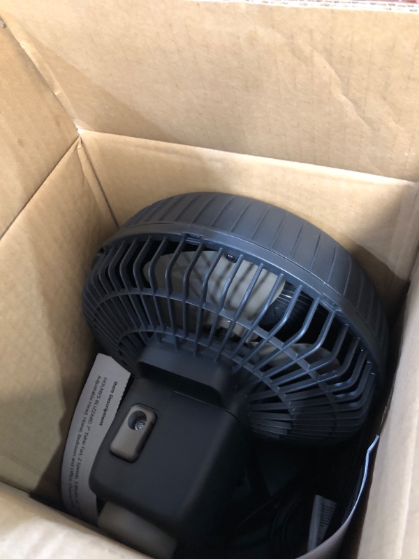 Photo 1 of HOLMES BLIZZARD 7" Table Fan, 2 Speeds, 3 Blades, 85° Oscillation, 20° Adjustable Head, Home, Bedroom and Office, Charcoal Matte