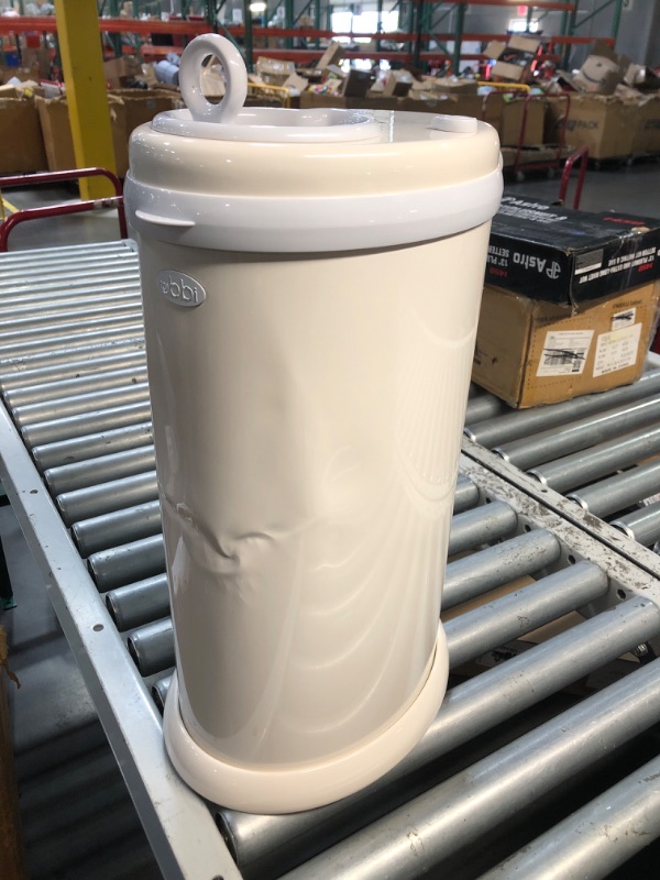 Photo 1 of (DENTED) Ubbi Stainless Steel Diaper Pail, Odor Locking, No Special Bag Required, Award-Winning, Registry Must-Have, Cream