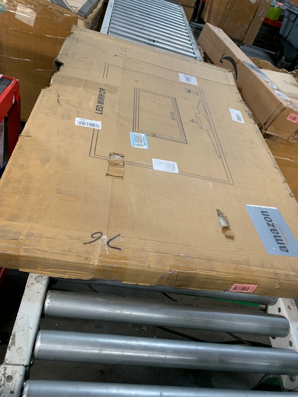 Photo 1 of ***DAMAGED - BOTTOM OF MIRROR DOESN'T WORK - SEE PICTURES***
48X30 LED Bathroom Mirror with Lights, Anti-Fog, Backlit + Front Lit, Lighted Bathroom Vanity Mirror for Wall, Memory Function, Dimmable, Tempered Glass, Shatter-Proof, ETL Listed
