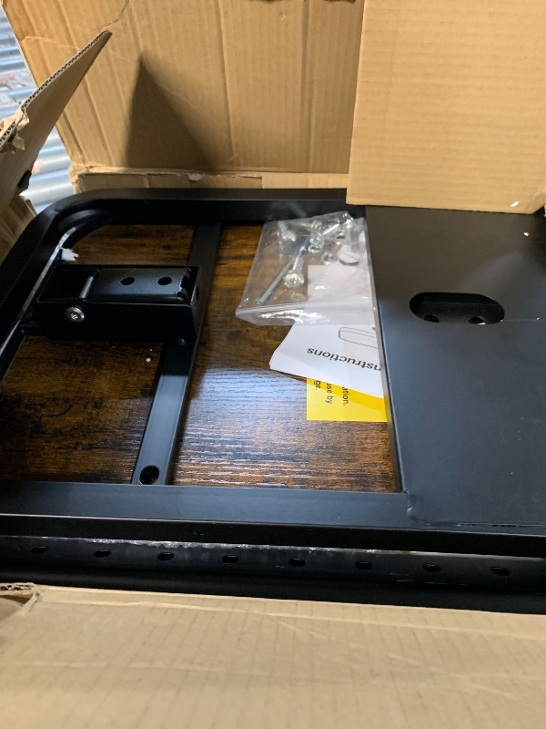 Photo 1 of (missing hardware) Kitstorack TV Tray Table, Adjustable Height & 90° Flip-Over Panel Design, Sofa Arm End Side Table for Eating Laptop 