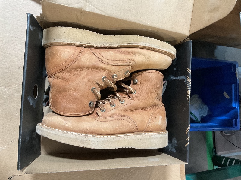 Photo 1 of (used)(damage)(see all images) Georgia Boot Mens G6152 Mns 6" F&R Wedge, Barracuda Gold, 9.5 US