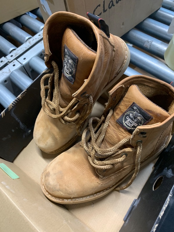 Photo 1 of (used)(damage)(see all images) Georgia Boot Mens G6152 Mns 6" F&R Wedge, Barracuda Gold, 9.5 US