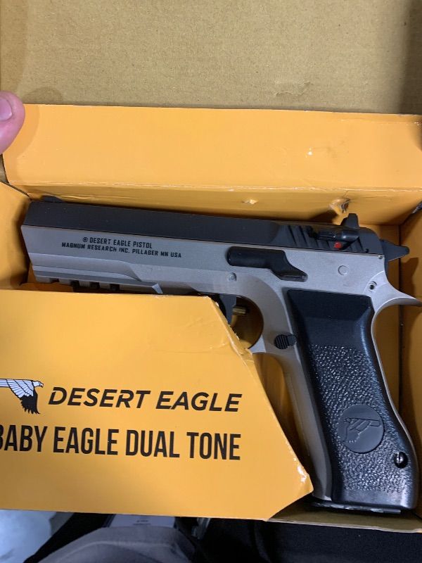 Photo 1 of ***(PARTS ONLY/ MAJOR DAMAGE/ NON FUNCTIONAL)***CyberGun Magnum Research Baby Desert Eagle CO2 NBB with Metal Slide- Black, Gry CO2 Pistols