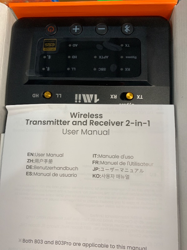Photo 1 of (USED/FAIR) 1Mii B03Pro Bluetooth 5.3 Transmitter Receiver for Home Stereo TV, HiFi Wireless Audio Adapter with Audiophile DAC & AptX HD/Low Latency, Long Range, Optical RCA AUX 3.5mm Outputs/Inputs
