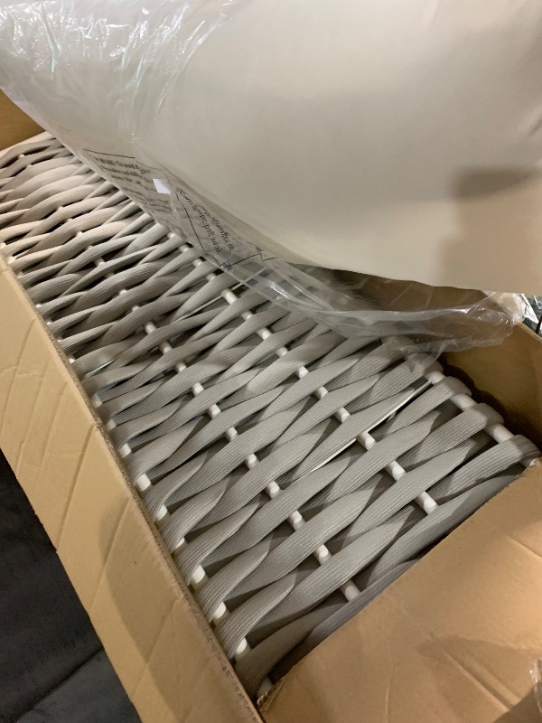 Photo 1 of (used)(incomplete)(sold for parts) Merax Outdoor Patio Daybed with Soft Thick Cushions, Two Pillows and Curtains, Double Chaise Lounge Sunbed