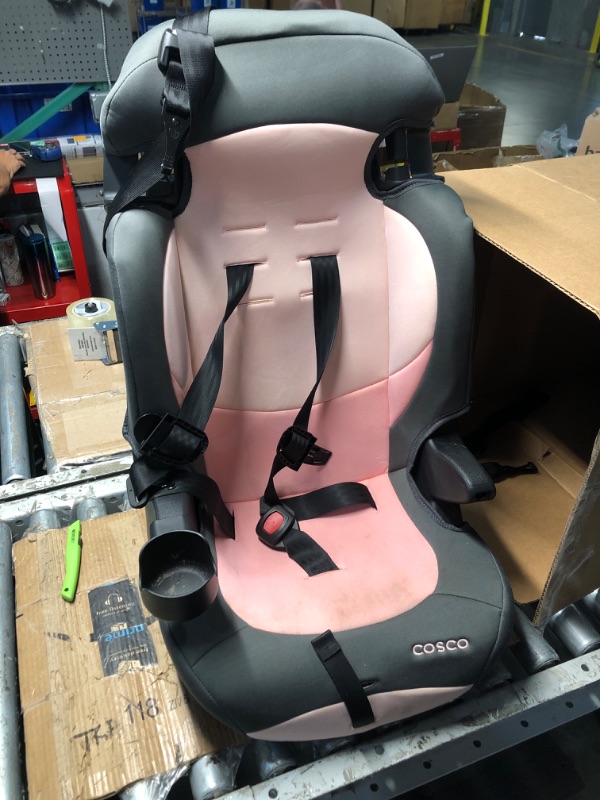 Photo 1 of (DIRTY) (USED/FAIR) Cosco Kids Finale DX 2-in-1 Booster Car Seat, Forward Facing Toddler Car Seat (30-65 lbs) and Belt Positioning High Back Booster Seat (40-100 lbs), Sweetberry