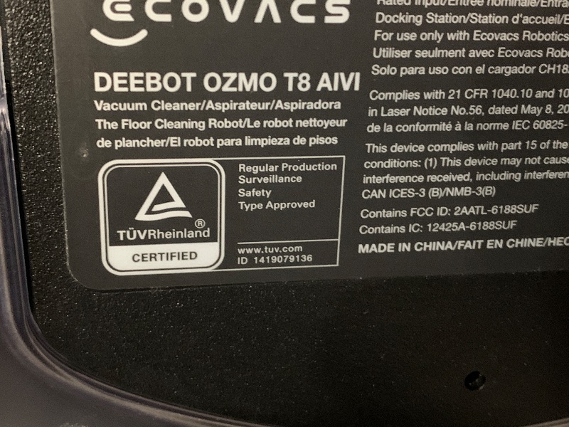 Photo 1 of ***PARTS ONLY***ECOVACS Deebot T8 AIVI Robot Vacuum Cleaner For Floors,Carpet, Vacumming and Mopping in One-Go, Laser Mapping, Smart AI Object Recognition, On-Demand Live Video, Custom Clean, 3+ Hours of Runtime