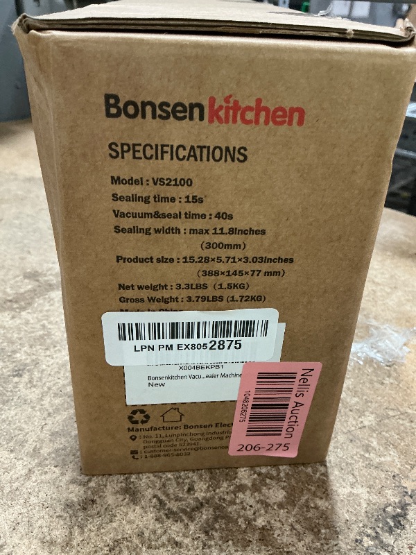 Photo 1 of [Updated 2025] Bonsenkitchen Vacuum Sealer Machine + 40 Vacuum Bags, Fast-Compact/Multi-Functional Food Vacuum Sealer with External Vacuum System, Silver