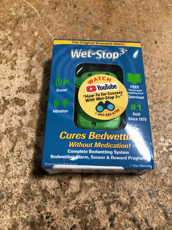 Photo 1 of Wet-Stop 3 Green Bedwetting Enuresis Alarm with Loud Sound and Strong Vibration for Boys or Girls, Proven Solution for Bedwetters…