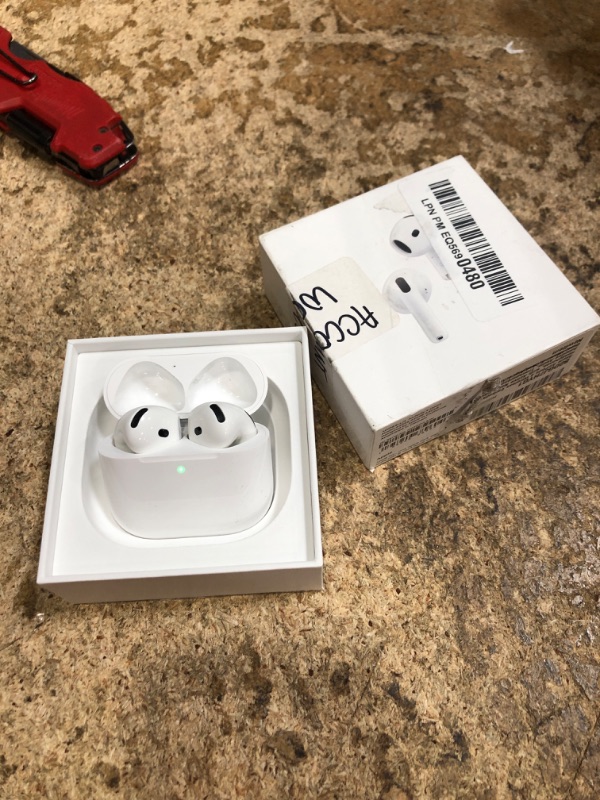 Photo 1 of *ACCOUNT LOCKED* Apple AirPods 4 Wireless Earbuds, Bluetooth Headphones, with Active Noise Cancellation, Adaptive Audio, Transparency Mode, Personalized Spatial Audio, USB-C Charging Case, Wireless Charging, H2 Chip
