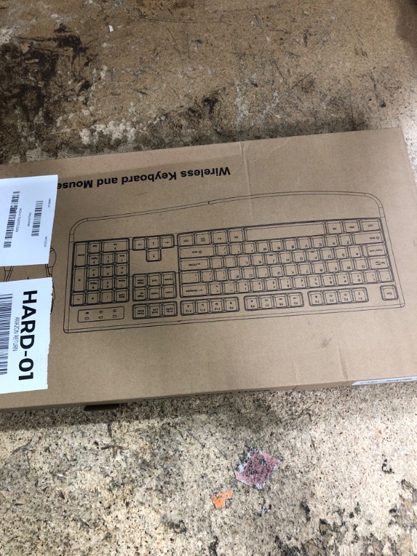 Photo 1 of **FOR PARTS/NON-FUNCTIONAL** Wireless Keyboard and Mouse Combo, Full-Sized 2.4GHz Wireless Keyboard with Comfortable Palm Rest and Optical Wireless Mouse for Windows, Mac OS PC/Desktops/Computer/Laptops (Black)