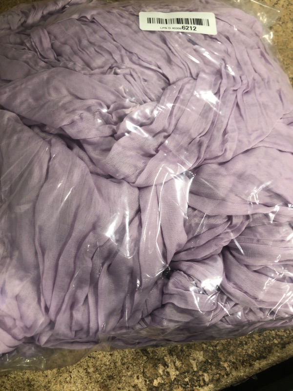 Photo 1 of 6 Pack Cheesecloth Table Runner 10Ft Boho Gauze Table Runner Cheese Cloth Long Rustic Sheer Table Runner for Wedding Bridal Baby Shower Birthday Party Cake Table Arbor Decorations (Grape)