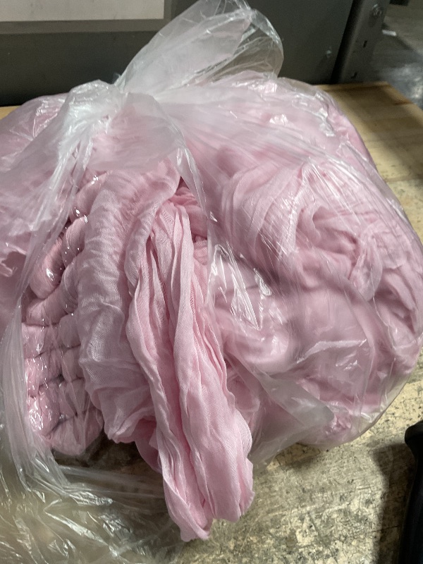 Photo 1 of 10 Pack Light Pink Cheesecloth Table Runner 10FT Boho Gauze Fabric Table Runner Vintage Rustic Sheer Runners for Wedding Party Bridal Baby Shower Long Table Decorations