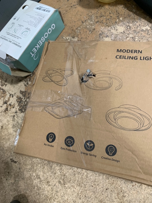 Photo 1 of ***(PARTS ONLY/ NON FUNCTIONAL)***CANEOE Small Modern LED Ceiling Light,2 Rings Creative Design Ceiling Lamp Indoor Lighting Fixtures for Hallway Living Room Bedroom Kitchen Office (Warm White,3000K)