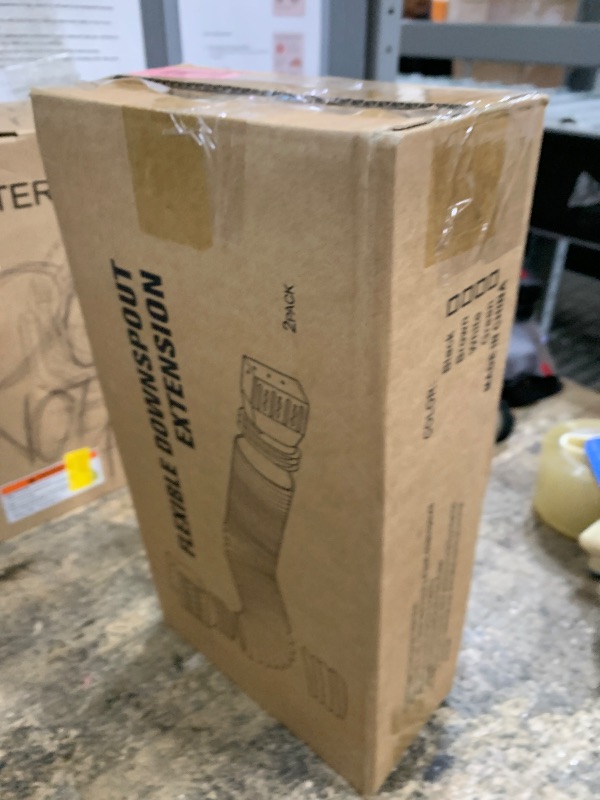 Photo 1 of 2 Pack Rain Gutter Downspout Extensions, Upgraded Flexible Drain Down Spout Extender for Rain Water Drainage, Each Extendable from 20" to 66", Combine to 10 ft with Connector(White)