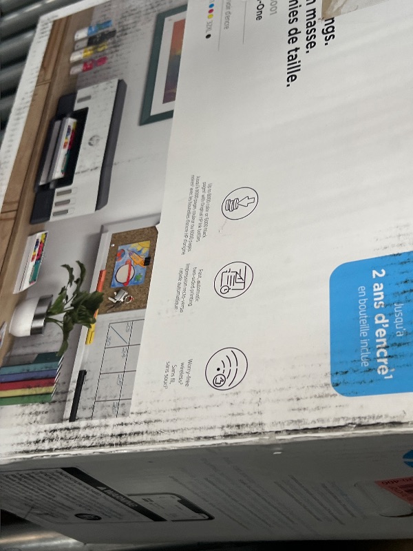Photo 1 of (untested) HP Smart Tank 6001 Wireless All-in-One Refillable Ink Tank Printer, Scanner, Copier with 2 years of ink included, Best for home (2H0B9A)