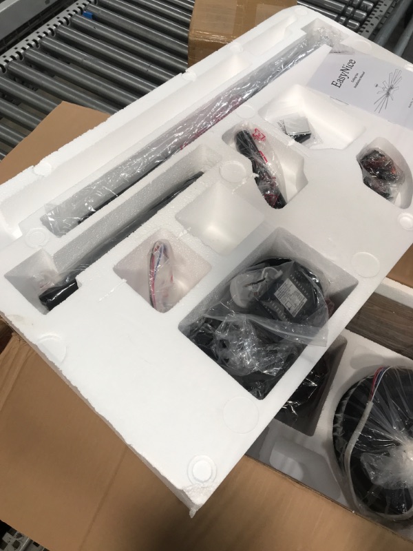 Photo 1 of *** PARTS ONLY *** 84 Inch Large Ceiling Fan with Light,12 Blades Reversible DC Ceiling Fan,6 Speeds Remote Control?Dimmable 3 Color Temperatures LED?Modern Black Ceiling Fans For Indoor or Covered Outdoor Use.