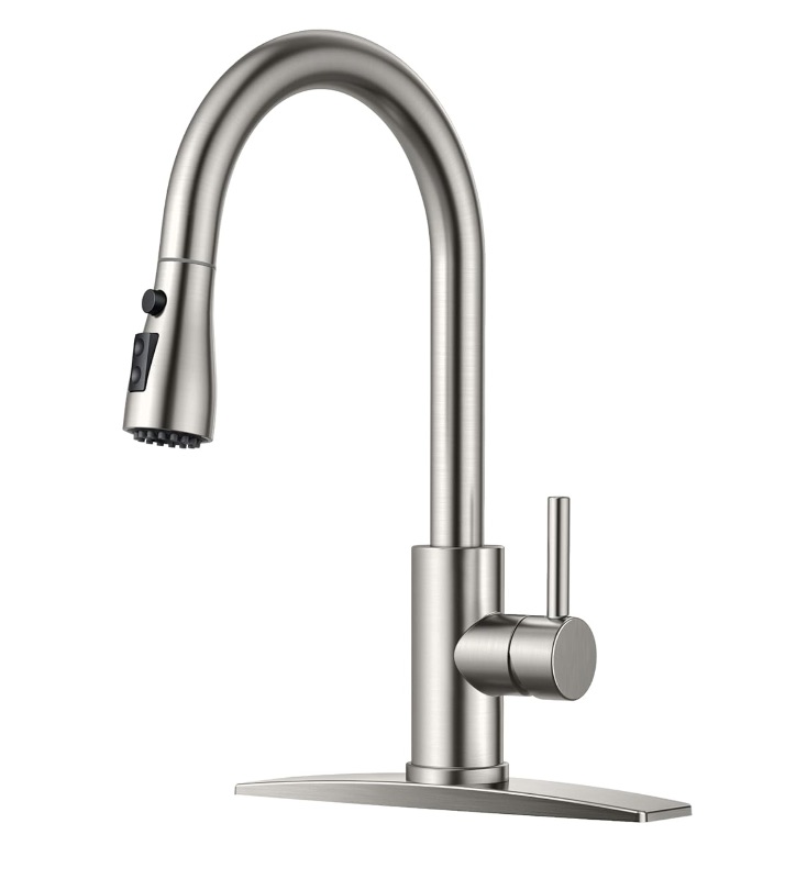Photo 1 of *photo for reference*Kitchen Faucet with Pull Down Sprayer, Kitchen Faucets Stainless Steel with 2-Spray Mode, Bar Sink Faucet Single Hole Anti-Splash, for Farmhouse Camper Kitchen Rv