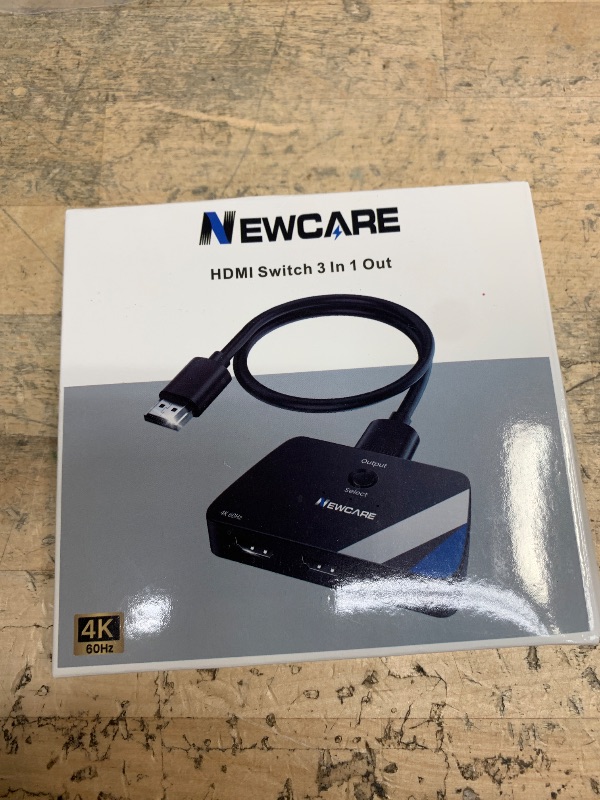 Photo 1 of [Upgrade] HDMI Switch 3 in 1 Out, 4K@60Hz HDMI 2.0 Switch Splitter with 2.6FT Long HDMI Cable, 3-Port HDMI Switcher Selector, Supports 4K 30Hz 3D 1080P HDCP2.2 for PS5 Xbox DVD Player Fire Stick PC