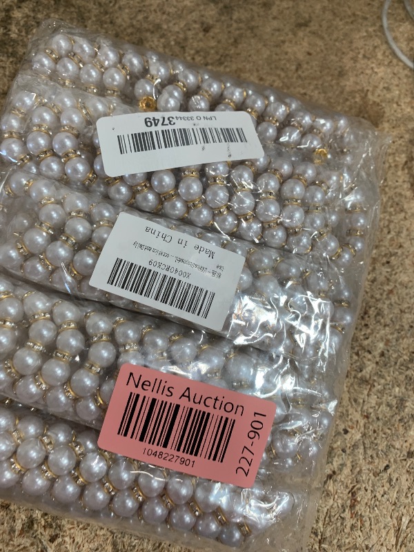 Photo 1 of 100Pcs Gold Disposable Imitation Pearl Napkin Rings, Exquisite White Gold Beaded Napkin Rings for Wedding Party Table Decoration and Daily Use