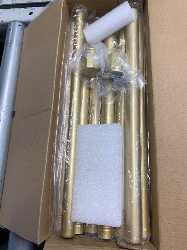 Photo 1 of (used) Curtain Rod Single Curtain Rods Gold/Black/Silver 1 Inch Window Curtain Rods with Modern Finials Adjustable Length Indoor/Outdoor Curtain Rod 