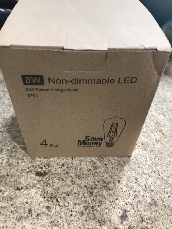 Photo 1 of 4-Pack Vintage 8W ST64 LED Edison Light Bulbs 100W Equivalent, 1400LM E26 Light Bulbs, 2700K Warm White, Antique Filament LED Bulbs, CRI 90+, Clear Glass, Great Bulb for Home, Bedroom, Non-Dimmable