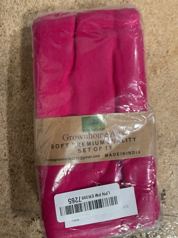 Photo 1 of 85% Cotton 15% Linen Dinner Cloth Set of 12 Napkins for Everyday Use Over Sized Easter Special Mitered Corners Napkins, Pre Shrunk Good Absorbency Ultra Soft Quality 18x18 in(Fuchsia)