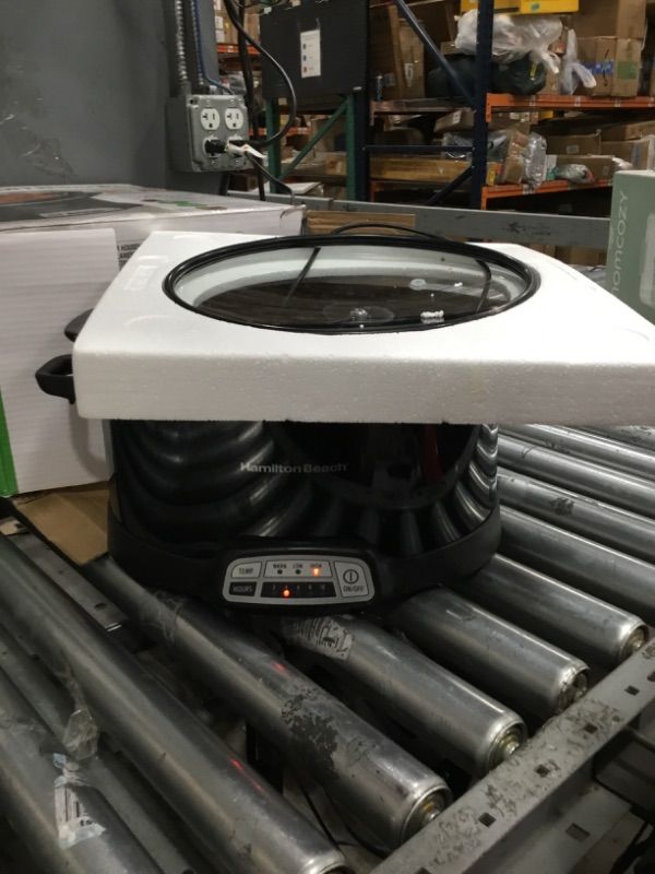 Photo 1 of Hamilton Beach Portable 7 Quart Programmable Slow Cooker with Three Temperature Settings, Lid Latch Strap for Easy Travel, Dishwasher Safe Crock, Black (33474G)