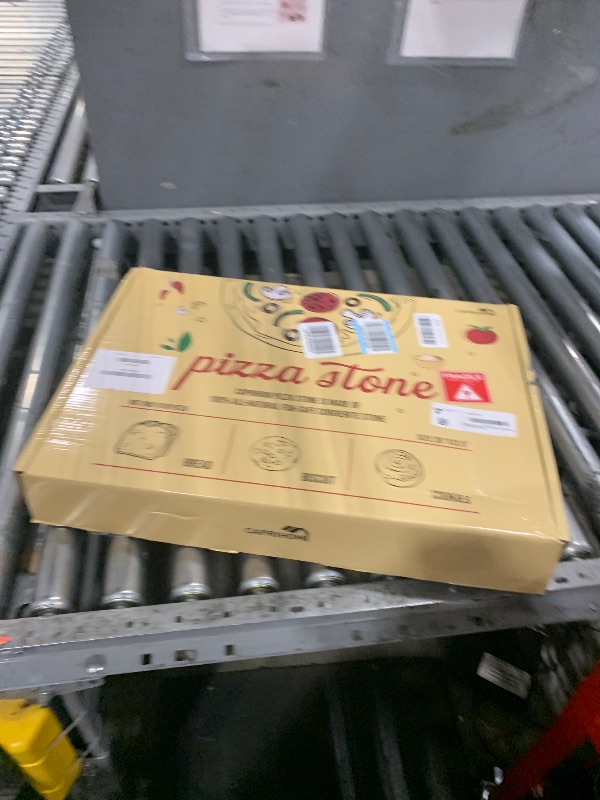 View 2 of Caprihom Large Pizza Stone 20" x 13.5" for Grill Rectangular Thick (0.67”) Baking Pizza Stone for Oven Heavy Duty Cordierite, Ideal for Baking Pizzas - Includes Scaper