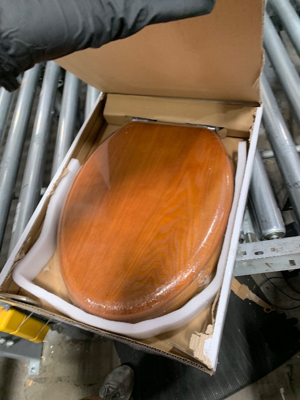 Photo 1 of Angel Shield Wood Toilet Seat Elongated with Soft Close,Easy Clean,Quick-Release Hinges(Elongated,Wood)