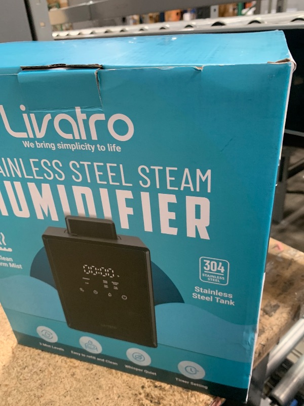 Photo 1 of 3L Stainless Steel Warm Mist Humidifier with Easy Clean and Warm Steam Function, Healthy Air Mist Humidifiers for Bedroom Living Room, with Sleep Mode and Auto-off Setting